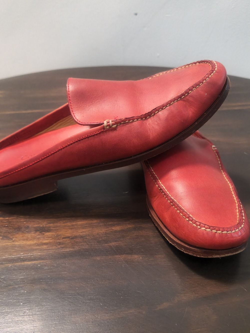 ❤️ Vintage Cole Haan Country Leather Driving Mules | Red | Women's 10B ❤️